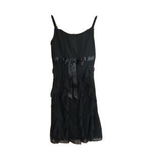 Girls Byer Girl Dress Size 7 Easter Spring Summer Black Ruffled